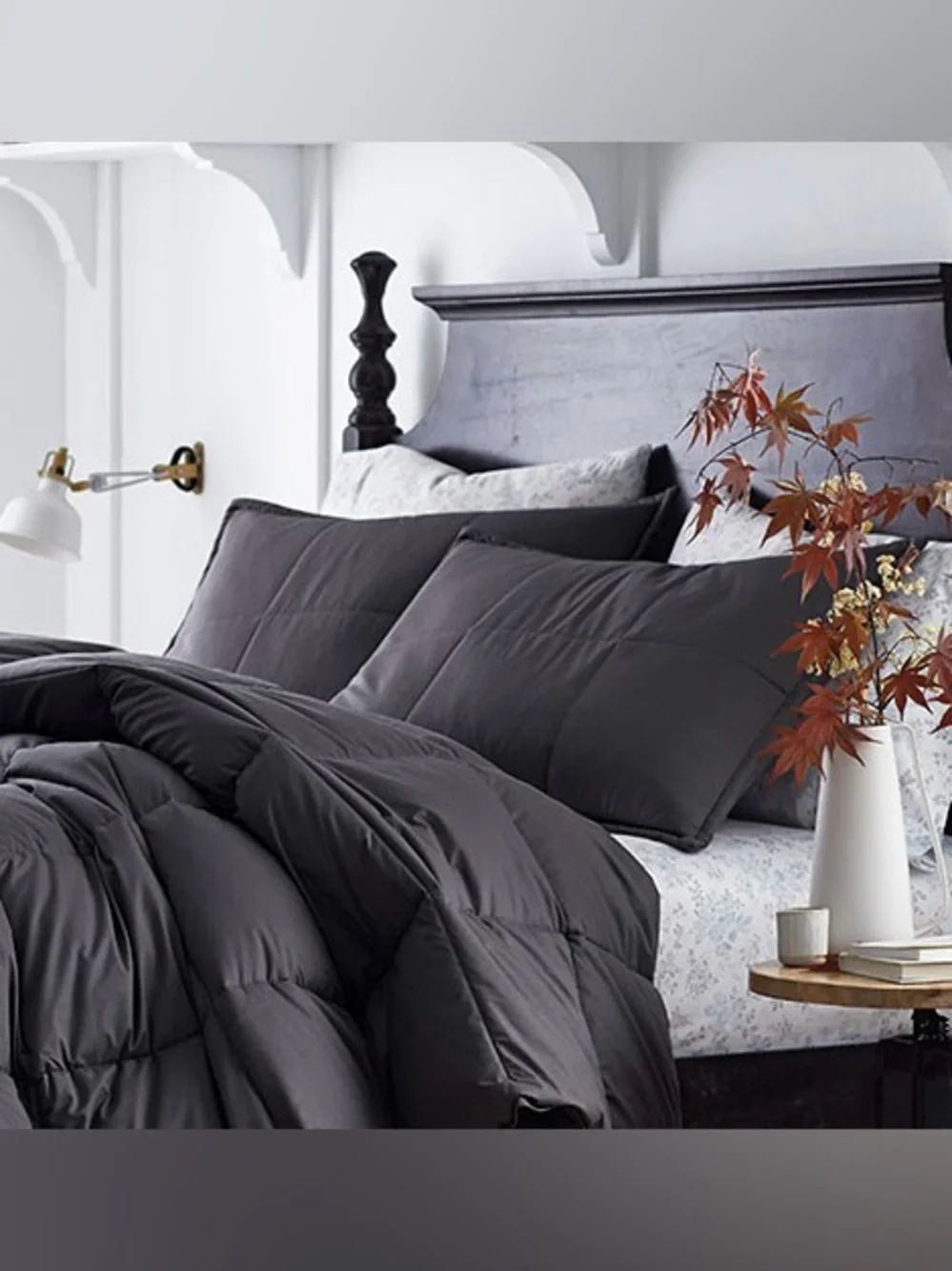 NWT The Company Store LaCrosse Quilted Sham Standard Charcoal Gray
